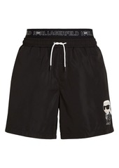 Karl Lagerfeld Ikonik double-waistband swim shorts