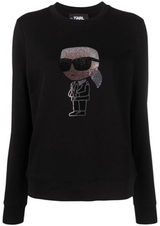 Karl Lagerfeld Ikonik 2.0 embellished cotton sweatshirt