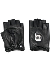 Karl Lagerfeld Ikonik leather fingerless gloves