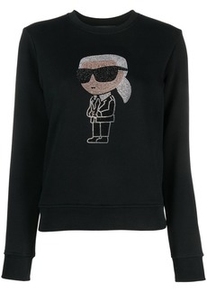 Karl Lagerfeld Ikonik rhinestone-embellished sweatshirt