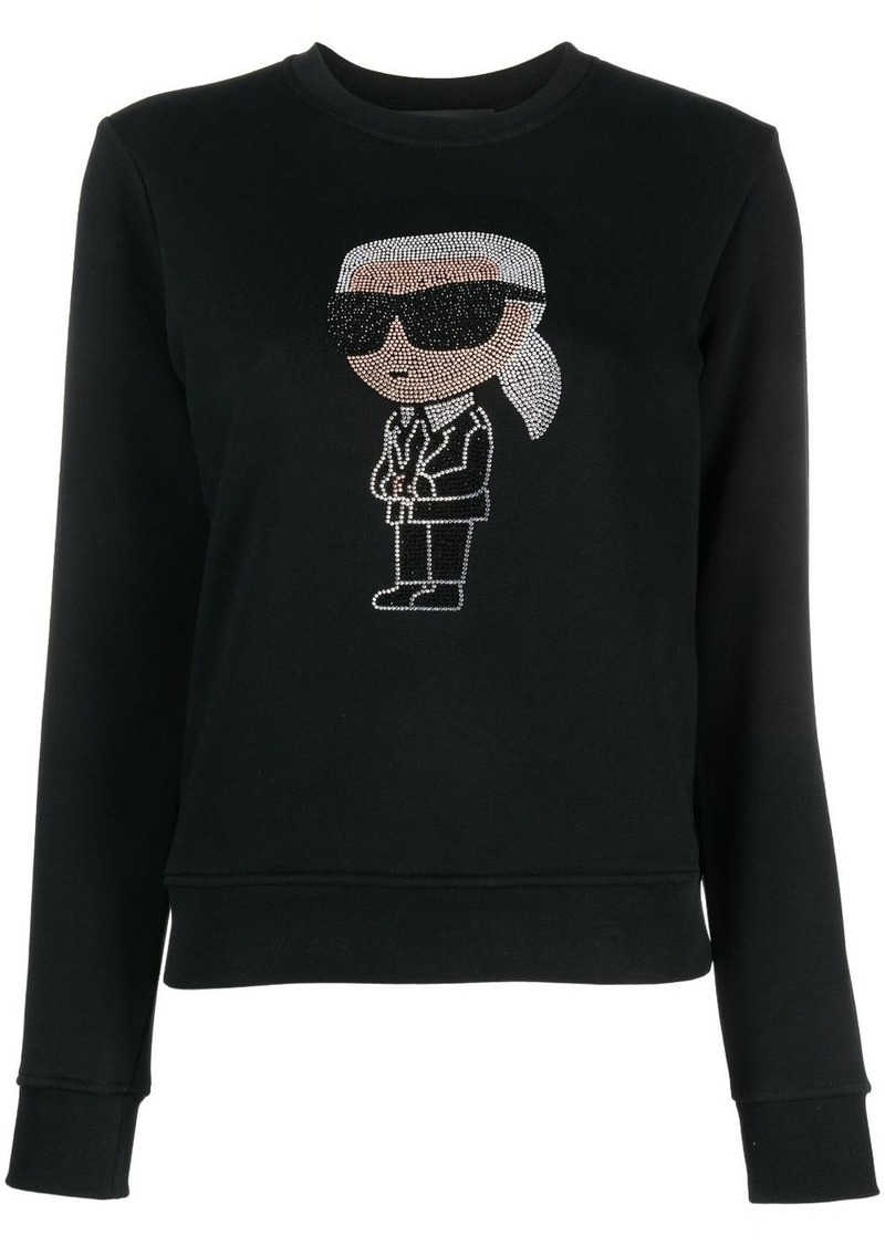 Karl Lagerfeld Ikonik rhinestone-embellished sweatshirt