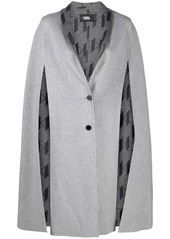 Karl Lagerfeld intarsia knit logo reversible cape