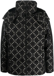 Karl Lagerfeld jacquard-pattern hooded down jacket