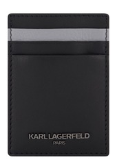 KARL LAGERFELD Leather Credit Cardholder in Black at Nordstrom Rack