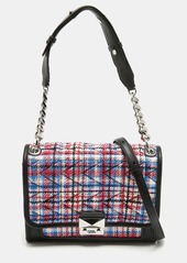Karl Lagerfeld Multicolor Straw And Leather K/kuilted Flap Shoulder Bag