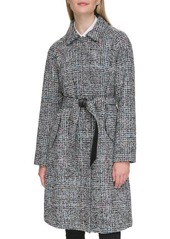 Karl Lagerfeld Paris Belted Raglan Sleeve Wool Blend Coat