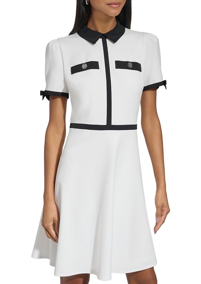 Karl Lagerfeld Paris Bow Sleeve A Line Mini Dress