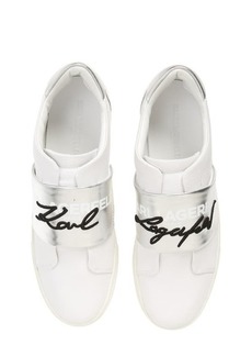 Karl Lagerfeld Paris Cameli Slip-On Sneaker in Bright White/Silver Leather at Nordstrom
