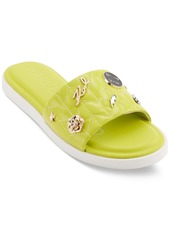 Karl Lagerfeld Paris Carenza Pins Flat Slide Sandals - Chartreuse