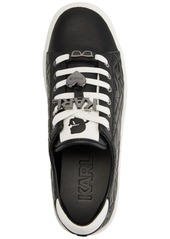 Karl Lagerfeld Paris Cate Karl Box Lace-Up Low-Top Sneakers - Bright White/ Black