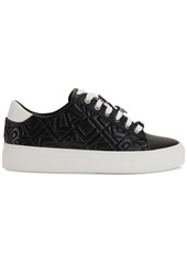 Karl Lagerfeld Paris Cate Karl Box Lace-Up Low-Top Sneakers - Bright White/ Black