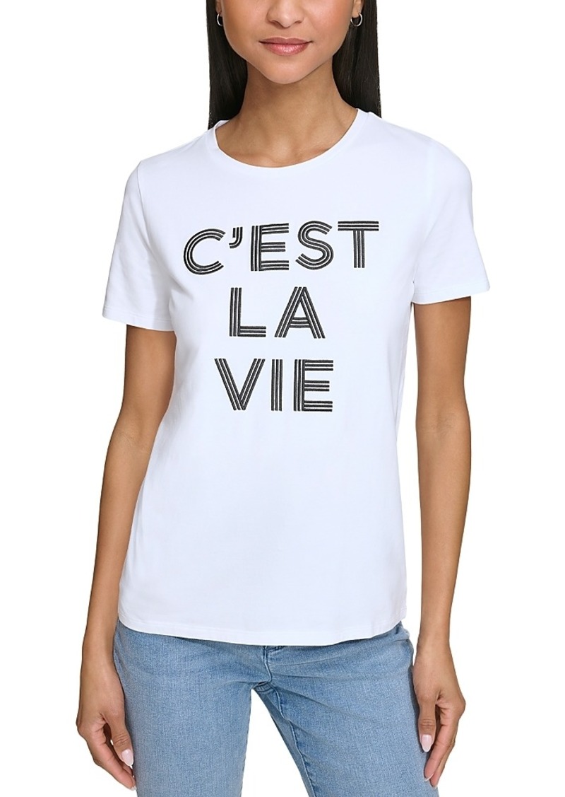 Karl Lagerfeld Paris C'est La Vie Embroidered Tee