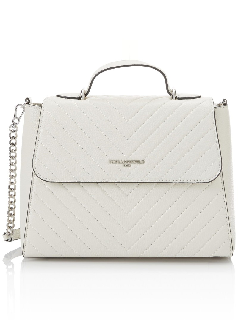 Karl Lagerfeld Paris Charlotte Satchel WNTR WHT/SILVR