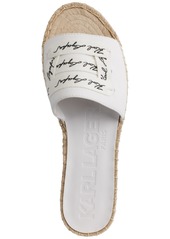 Karl Lagerfeld Paris Cherie Logo Slip-On Espadrille Platform Slide Sandals - Sunkissed Apricot