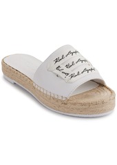 Karl Lagerfeld Paris Cherie Logo Slip-On Espadrille Platform Slide Sandals - Bright White