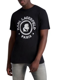 Karl Lagerfeld Paris Circle Logo Cotton Graphic Tee in Black at Nordstrom