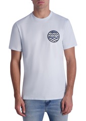 Karl Lagerfeld Paris Circle Logo Cotton T-Shirt in Light Blue Com at Nordstrom Rack