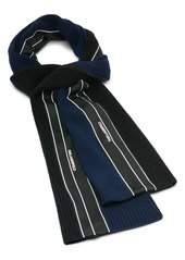 Karl Lagerfeld Paris Colorblock Stripe Wool Blend Scarf in Black/Grey at Nordstrom Rack