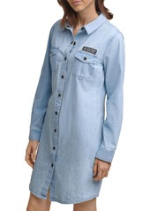 KARL LAGERFELD PARIS Cotton Denim Shirt Dress
