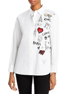 Karl Lagerfeld Paris Cotton Patch Shirt