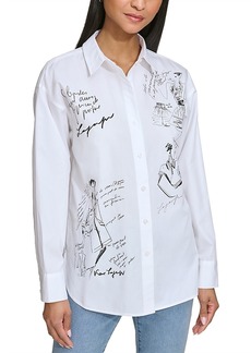 Karl Lagerfeld Paris Cotton Sketch Shirt