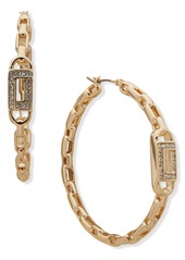 Karl Lagerfeld Paris Crystal Chain Hoop Earrings in Goldtone/Crystal at Nordstrom Rack