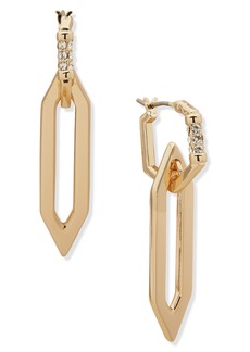 Karl Lagerfeld Paris Crystal Geometric Drop Earrings in Gold/Pearl at Nordstrom Rack