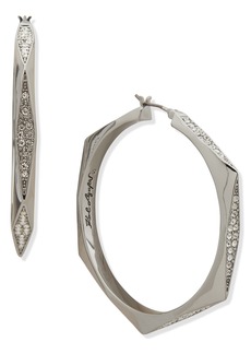 Karl Lagerfeld Paris Crystal Geometric Hoop Earrings in Rhodium/Crystal at Nordstrom Rack