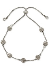 Karl Lagerfeld Paris Crystal Pave Sphere Slider Bracelet - Silver