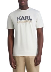 Karl Lagerfeld Paris Drip Logo Graphic Print T-Shirt in Natural at Nordstrom Rack