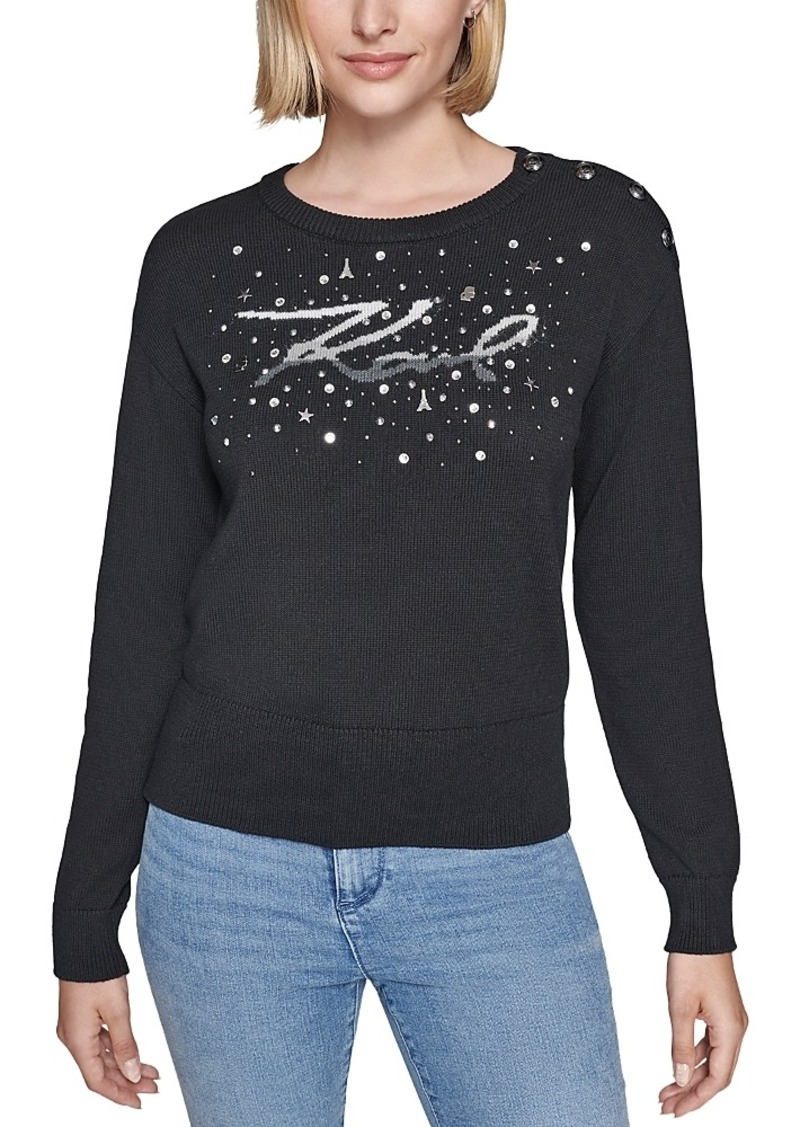 Karl Lagerfeld Paris Embellished Sweater