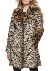 Karl Lagerfeld Paris Faux Fur Tiger Print Coat
