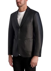 Karl Lagerfeld Paris Glossy Textured Houndstooth Slim Fit Blazer