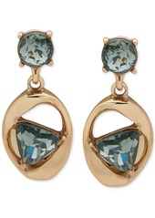 Karl Lagerfeld Paris Gold-Tone Mixed Stone Drop Earrings - Blue