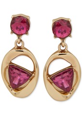 Karl Lagerfeld Paris Gold-Tone Mixed Stone Drop Earrings - Blue