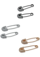 Karl Lagerfeld Paris Pave Safety Pin Drop Earrings - Gold