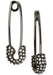 Karl Lagerfeld Paris Pave Safety Pin Drop Earrings - Silver