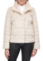 Karl Lagerfeld Paris Grooved Faux Fur Jacket