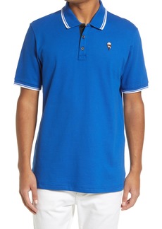Karl Lagerfeld Paris Head Patch Polo Shirt in Blue at Nordstrom