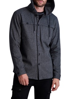 Karl Lagerfeld Paris Hooded Button-Up Shirt in Grey at Nordstrom Rack