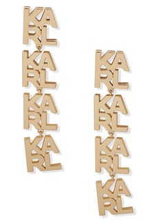 Karl Lagerfeld Paris Karl Logo Linear Drop Earrings in Gold at Nordstrom Rack
