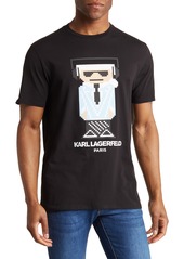 Karl Lagerfeld Paris Kocktail Textured Logo T-Shirt in Natural at Nordstrom Rack