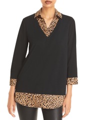 KARL LAGERFELD PARIS Leopard-Print Two For One Top