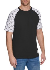 Karl Lagerfeld Paris Logo Print Raglan Sleeve Cotton T-Shirt in Black at Nordstrom