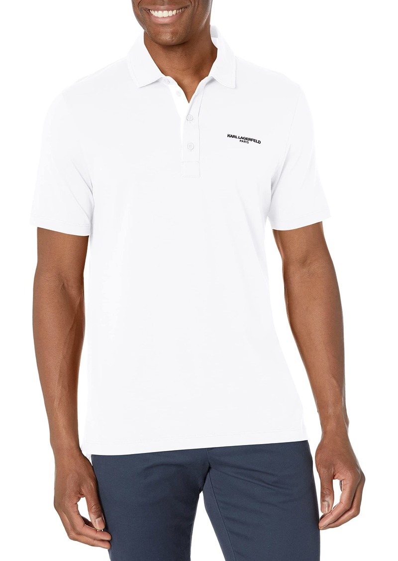 Karl Lagerfeld Paris Men's Casual Short Sleeve Pima Cotton Polo