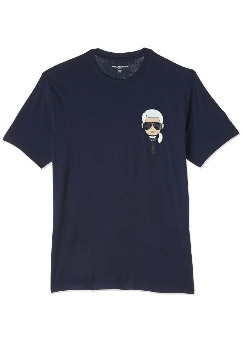 Karl Lagerfeld Paris Mens Classic Character Short Sleeve Crew Neck T-Shirt   US