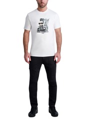 Karl Lagerfeld Paris Men's Cotton Karl & Choupette Graphic T-Shirt - White