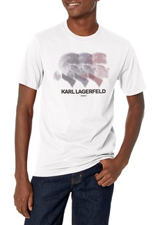 Karl Lagerfeld Paris Men's Shadow Logo Crewneck Short Sleeve Solid T-Shirt