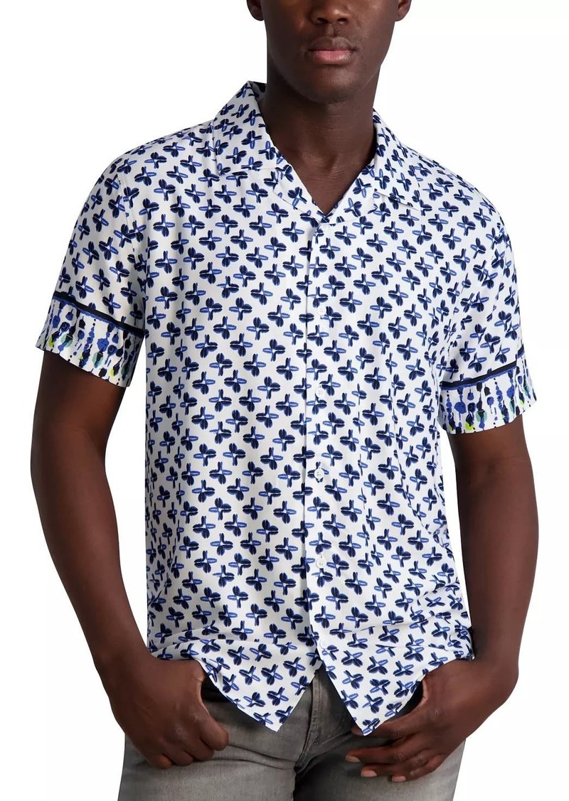 Karl Lagerfeld Paris Men's Floral Print Flowy Shirt