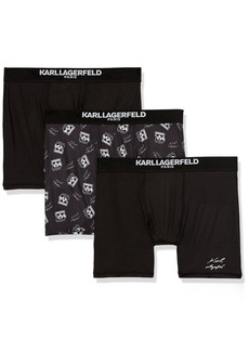 Karl Lagerfeld Paris Men's Karl Character Head Logo Thigh. 3 Pack Boxer Briefs